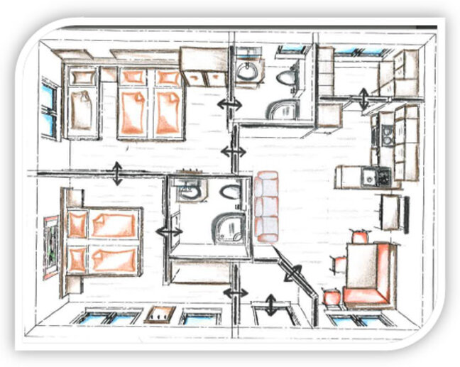 App. für 1 bis 4 Pers.