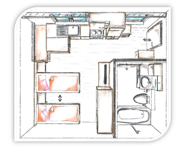 [Translate to Englisch (en):] Studio 1-2 Pers.
